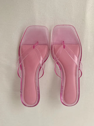 Neo Slim Flip-flops, Colored Jelly Shoes, Mid-heel Slippers,