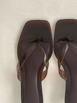 Neo Slim Flip-flops, Colored Jelly Shoes, Mid-heel Slippers,