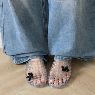 Net Jelly Shoes, Summer Water Play, Rainy Season Mule Slippers,