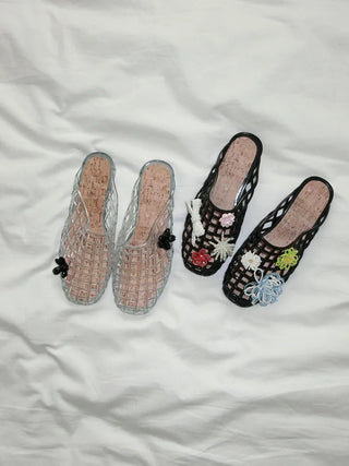 Net Jelly Shoes, Summer Water Play, Rainy Season Mule Slippers,