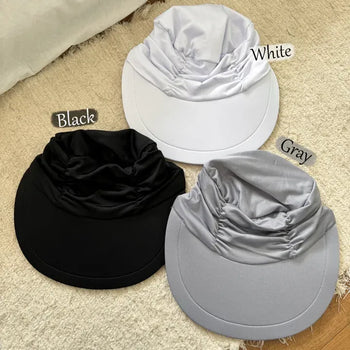 Wide Shirred Sun-blocking Oversized Cap for Water Activities & Resorts,
