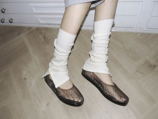 Flat Color Mesh Basic Daily Rainy Season Water Play Jelly Shoes
