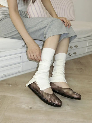 Flat Color Mesh Basic Daily Rainy Season Water Play Jelly Shoes