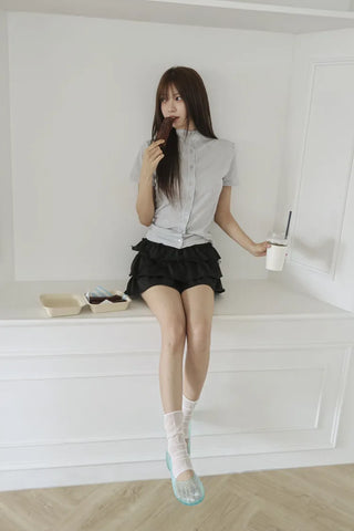 Flat Color Mesh Basic Daily Rainy Season Water Play Jelly Shoes