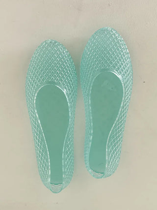 Flat Color Mesh Basic Daily Rainy Season Water Play Jelly Shoes
