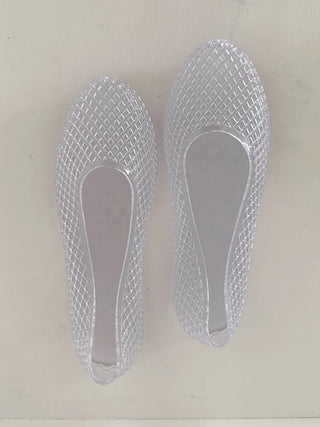 Flat Color Mesh Basic Daily Rainy Season Water Play Jelly Shoes