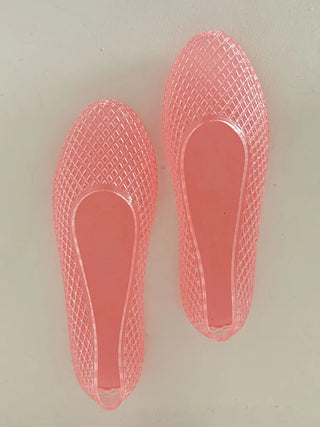 Flat Color Mesh Basic Daily Rainy Season Water Play Jelly Shoes