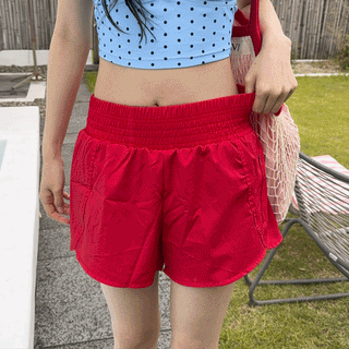 Swim Color High-Waisted Boardshorts Beachwear Waterproof Shorts