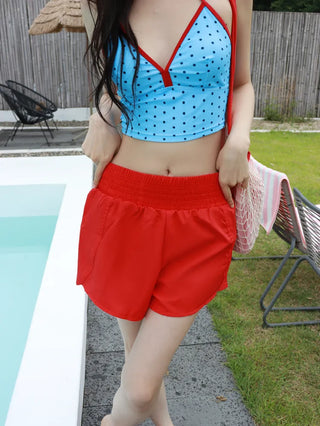 Swim Color High-Waisted Boardshorts Beachwear Waterproof Shorts