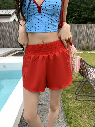 Swim Color High-Waisted Boardshorts Beachwear Waterproof Shorts