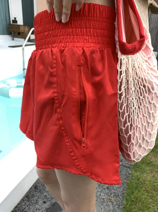 Swim Color High-Waisted Boardshorts Beachwear Waterproof Shorts