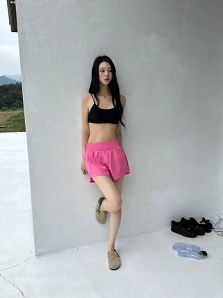 Swim Color High-Waisted Boardshorts Beachwear Waterproof Shorts