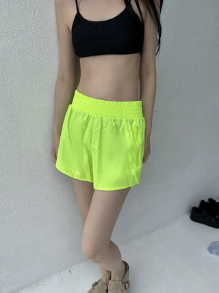 Swim Color High-Waisted Boardshorts Beachwear Waterproof Shorts