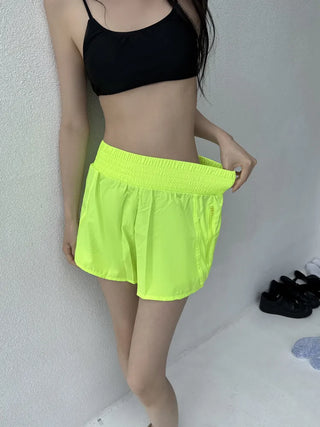 Swim Color High-Waisted Boardshorts Beachwear Waterproof Shorts
