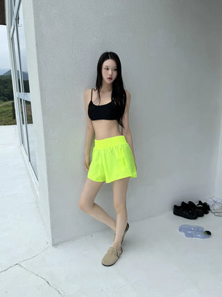 Swim Color High-Waisted Boardshorts Beachwear Waterproof Shorts