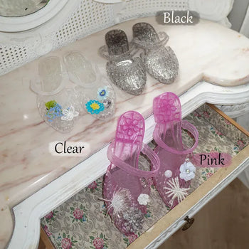 Sparkle Glitter Stiletto Sandals, Slippers, Jelly Shoes