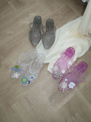 Sparkle Glitter Stiletto Sandals, Slippers, Jelly Shoes