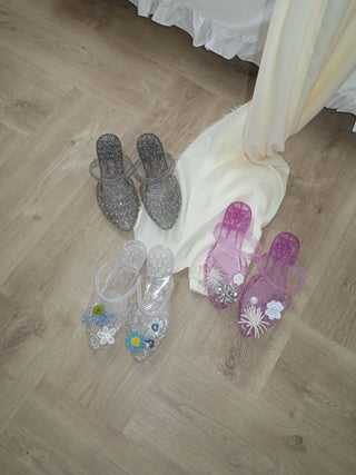 Sparkle Glitter Stiletto Sandals, Slippers, Jelly Shoes