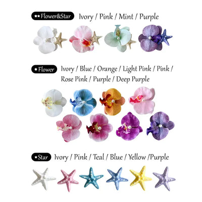 Flower Starfish Big Orchid Decoration Resort Flower Hairpin 3 Types
