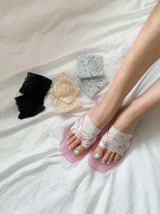 Lace Toe Socks, Roll-up Socks, Toe Flip-flops, Socks