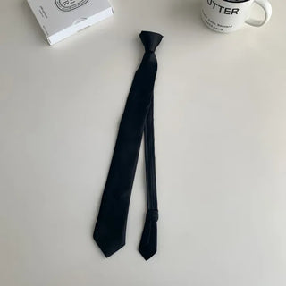 Black Basic School Uniform Preppy Look Son Min-soo Idol I AM School Look Automatic Tie
