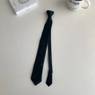 Black Basic School Uniform Preppy Look Son Min-soo Idol I AM School Look Automatic Tie