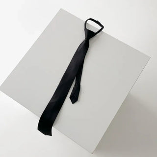 Black Basic School Uniform Preppy Look Son Min-soo Idol I AM School Look Automatic Tie