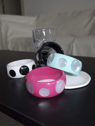 Lolly Color Big Dot Bold Bangle Bracelet