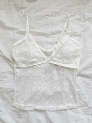 Mood Lace Flower See-through Bralette Sleeveless Top