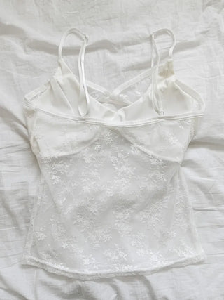 Mood Lace Flower See-through Bralette Sleeveless Top