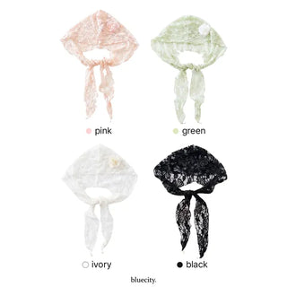 Hood Lace Flower Hair Scarf Muffler Bandana Hat