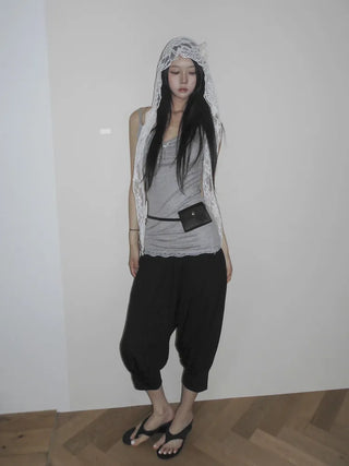 Hood Lace Flower Hair Scarf Muffler Bandana Hat