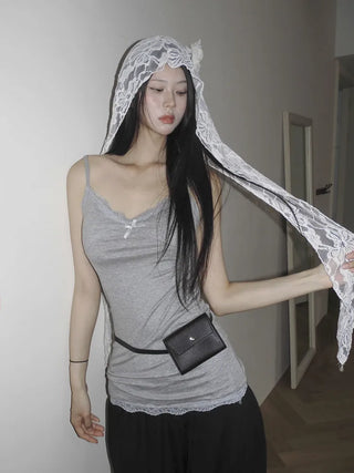 Hood Lace Flower Hair Scarf Muffler Bandana Hat