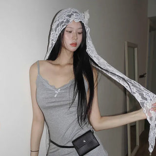 Hood Lace Flower Hair Scarf Muffler Bandana Hat