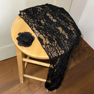 Hood Lace Flower Hair Scarf Muffler Bandana Hat