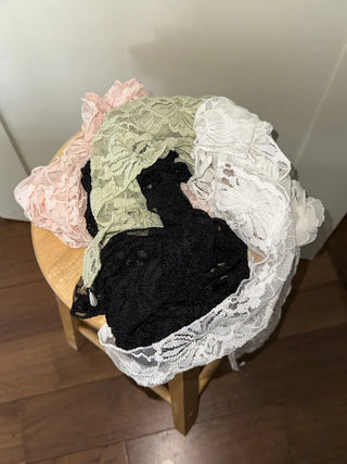 Hood Lace Flower Hair Scarf Muffler Bandana Hat