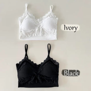 Lace Fairy See-through V-Neck Bralette Sleeveless Strappy Top