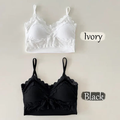 Lace Fairy See-through V-Neck Bralette Sleeveless Strappy Top