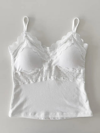 Lace Fairy See-through V-Neck Bralette Sleeveless Strappy Top