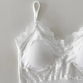 Lace Fairy See-through V-Neck Bralette Sleeveless Strappy Top