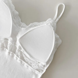 Lace Fairy See-through V-Neck Bralette Sleeveless Strappy Top