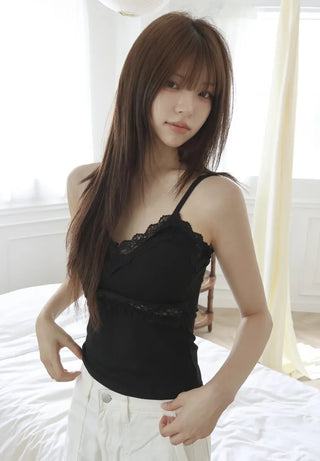 Lace Fairy See-through V-Neck Bralette Sleeveless Strappy Top