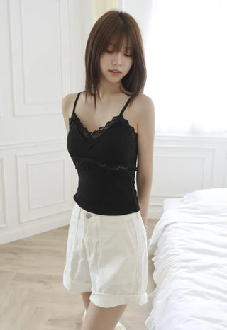Lace Fairy See-through V-Neck Bralette Sleeveless Strappy Top