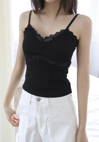 Lace Fairy See-through V-Neck Bralette Sleeveless Strappy Top