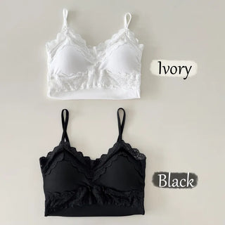 Lace Fairy See-through V-Neck Bralette Sleeveless Strappy Top