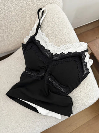 Lace Fairy See-through V-Neck Bralette Sleeveless Strappy Top