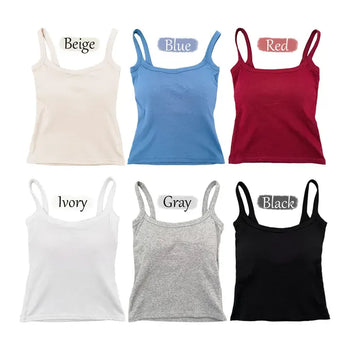 Basic Core Color Sleeveless Top with Built-in Cap,