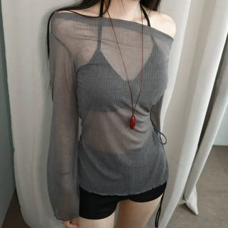 Ash Mood Off-Shoulder Shirred Cover-up Set Bikini Swimsuit
