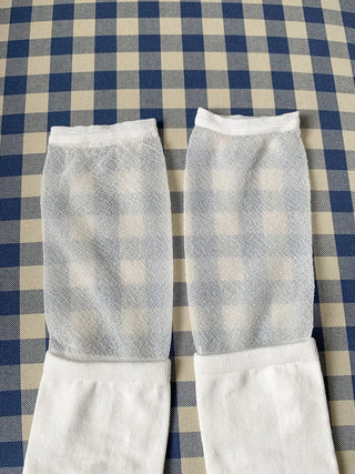 See-through Color Block Basic Elastic Balletcore Knee Socks
