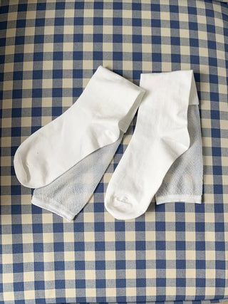 See-through Color Block Basic Elastic Balletcore Knee Socks
